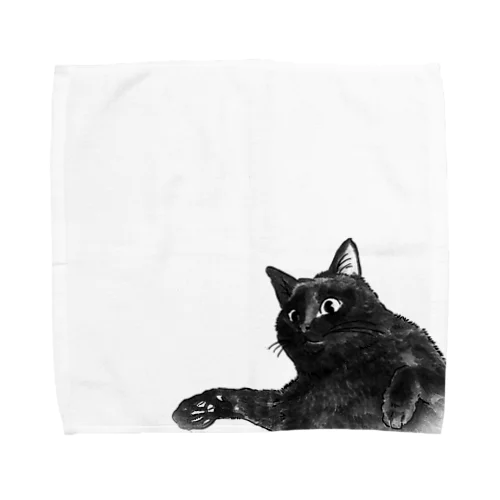 くろねこ  少しリアル Towel Handkerchief