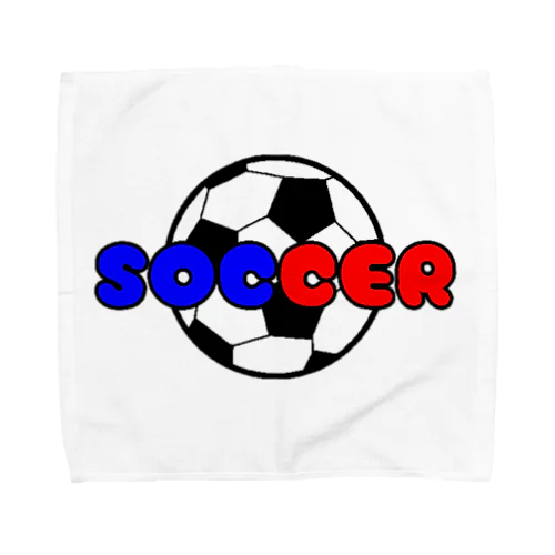 サッカーボール柄（赤/青） Towel Handkerchief