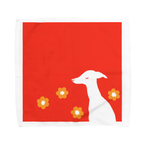 イタグレトロ（赤） Towel Handkerchief