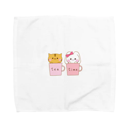 うさころとねこころのティータイム Towel Handkerchief