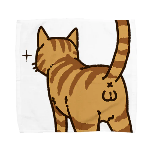 ねこけつω（茶トラ、アップ） Towel Handkerchief