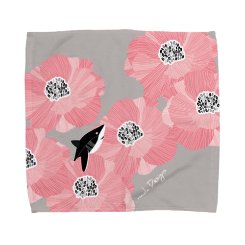 サメと花 Towel Handkerchief