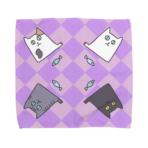 4 CAT Towel Handkerchief