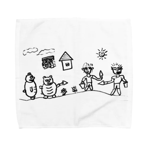 どうぶつたちが森であつまる愉快なイラスト Towel Handkerchief