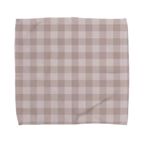 ギンガムチェック　ブラウン　タオルハンカチ Towel Handkerchief