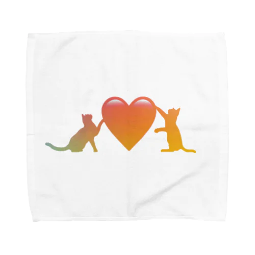 ハート猫 Towel Handkerchief