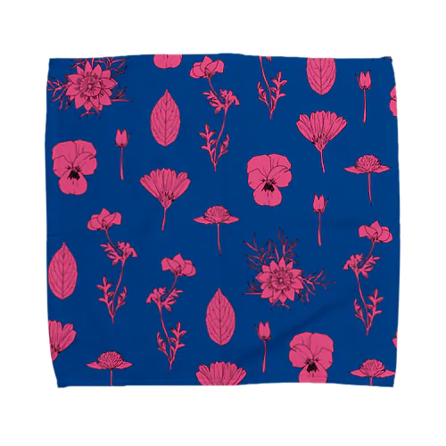 手描きのお花たち Towel Handkerchief