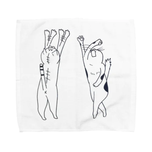 何かにじゃれるねこ Towel Handkerchief