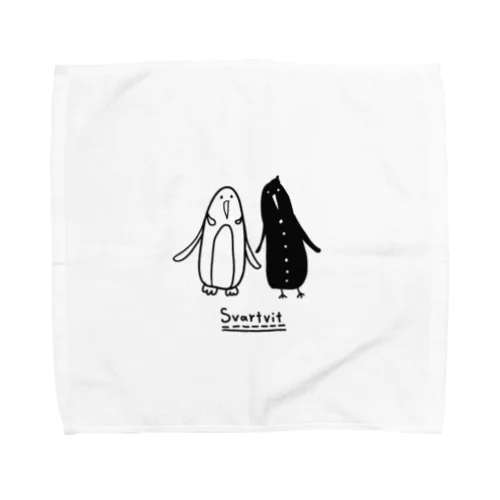 モノクロペンギンと茄子 Towel Handkerchief