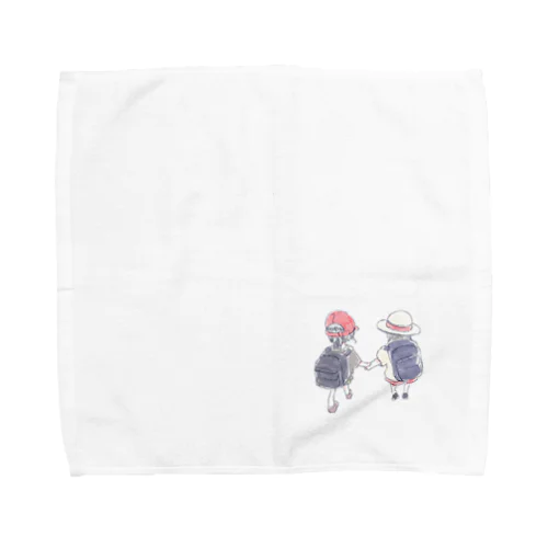 オリジナル　手を繋いで歩く幼い二人の女の子 Towel Handkerchief