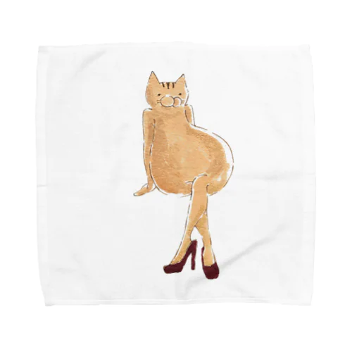 美脚の猫 Towel Handkerchief