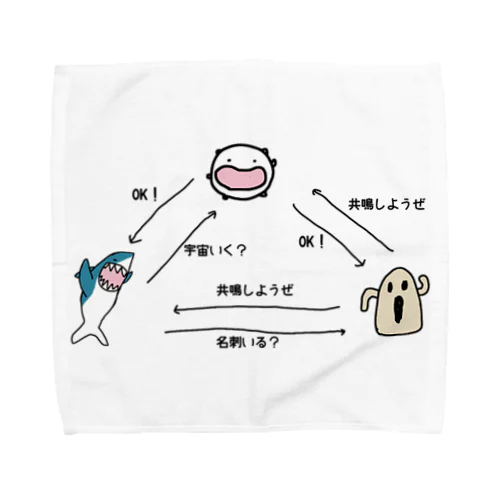 ダイナマイト87ねこ相関図 Towel Handkerchief