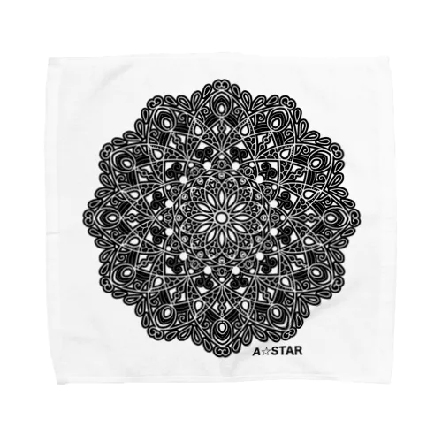 ASTAR モノクロ曼荼羅 Towel Handkerchief