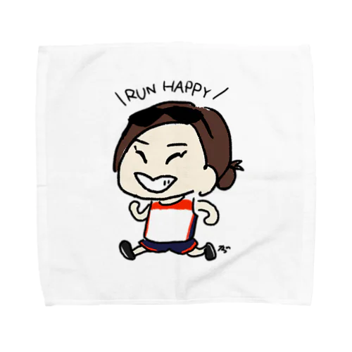 RUN HAPPYタオルハンカチ Towel Handkerchief