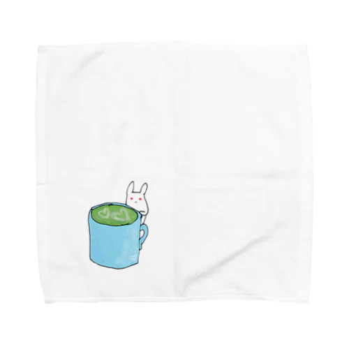 うさぎと抹茶ラテ Towel Handkerchief