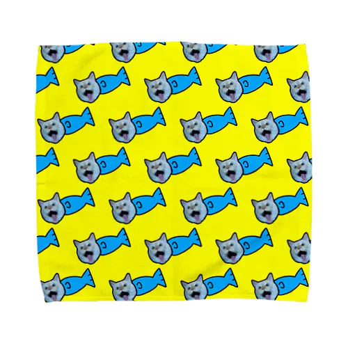 概念の大喧嘩🐱🐟💛💙 タオルハンカチ