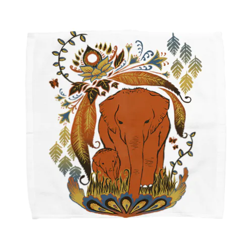 ゾウの親子🐘 Towel Handkerchief