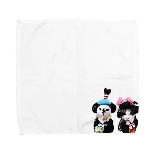 バカ殿ハク＆バカ姫ベニ Towel Handkerchief