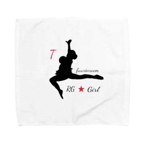 新体操ガールしかジャンプシルエットイニシャルT Towel Handkerchief