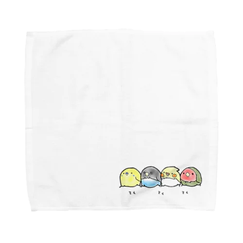 インコ ボタン オカメ コザクラ隊 Towel Handkerchief