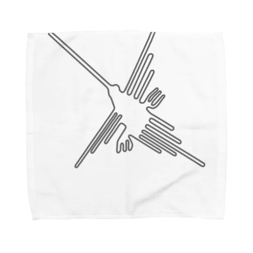 ナスカの地上絵　ハチドリ（グレー） Towel Handkerchief