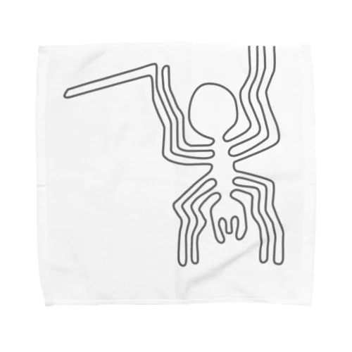 ナスカの地上絵　クモ（グレー） Towel Handkerchief