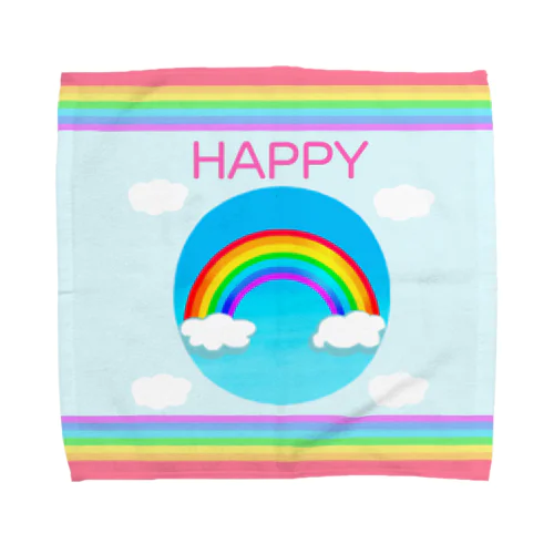 HAPPY【虹色HAPPYレインボー】 Towel Handkerchief