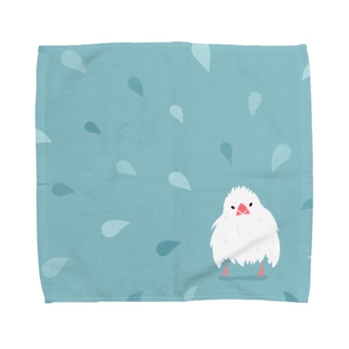 水もしたたる文鳥 Towel Handkerchief