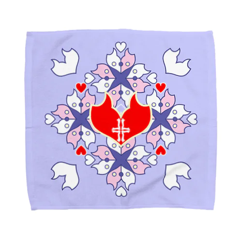 「浪漫花」-QUEEN-／タオルハンカチ（ラベンダー） Towel Handkerchief