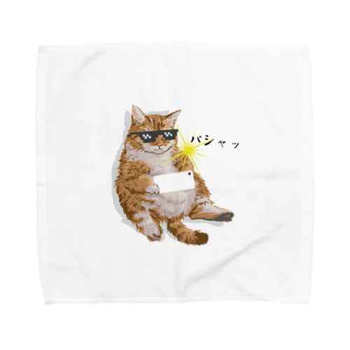 撮影する猫 Towel Handkerchief