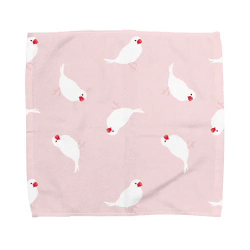 白文鳥　ピンク Towel Handkerchief