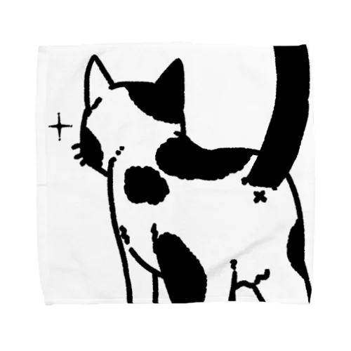 ねこけつ（ぶち猫、アップ） Towel Handkerchief