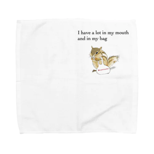 リスのお買い物（茶色） Towel Handkerchief