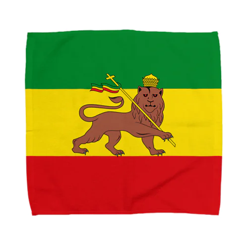 RASTAFARI LION FLAG-エチオピア帝国の国旗- Tシャツ タオルハンカチ
