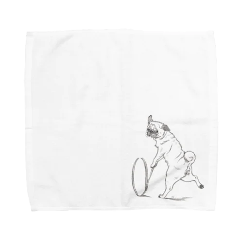 パグの輪回し～フォーン Towel Handkerchief