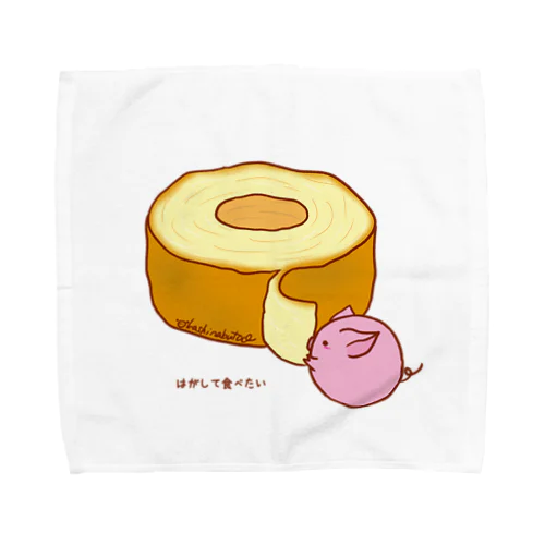 ぶたくんとバウムクーヘン Towel Handkerchief