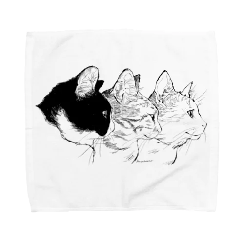 猫の横顔 Towel Handkerchief