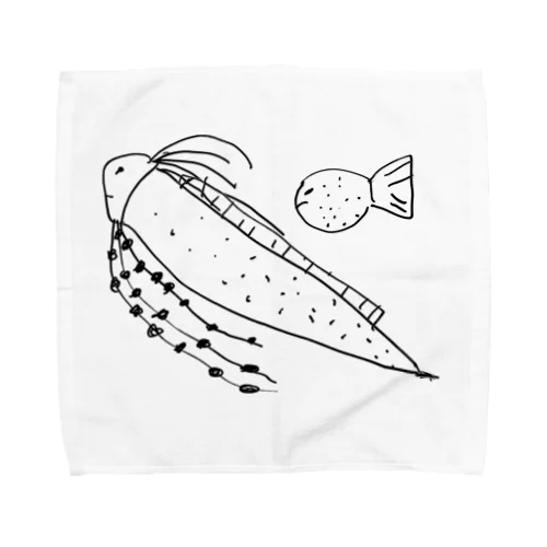 リュウグウノツカイとフグ Towel Handkerchief