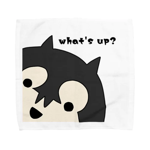 ハスキー[what's up？]黒ハス タオルハンカチ