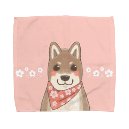 桜しば犬 Towel Handkerchief