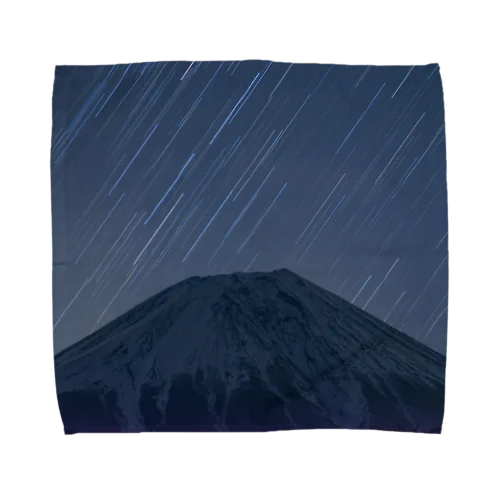 地球は回る　富士山と星 Towel Handkerchief