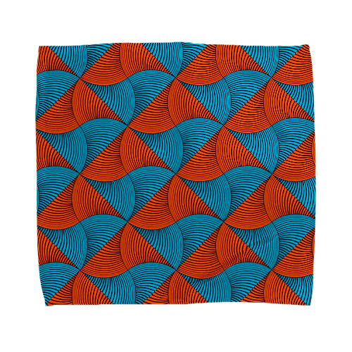 2 COLOR VINTAGE WAVE。 R/B Towel Handkerchief