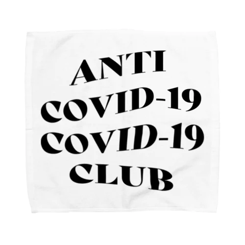 ANTI COVID-19 CLUB(BLACK) タオルハンカチ