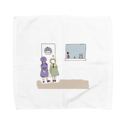 カフェの閉店 Towel Handkerchief