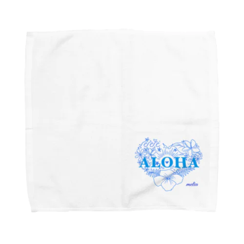 Aloha Heart 青 ハンカチ Towel Handkerchief