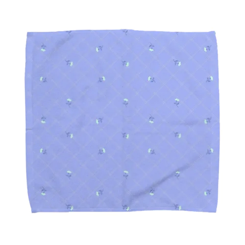 野ばら＆チェック（ブルー） Towel Handkerchief