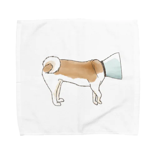 エリザベスカラーの犬 Towel Handkerchief