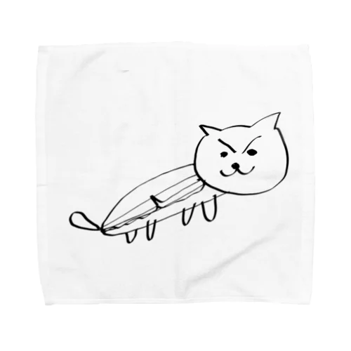 ハムチ犬 2 線画(黒) Towel Handkerchief