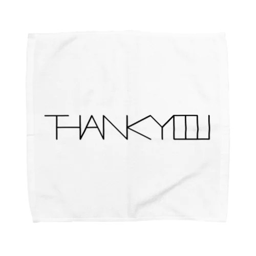 サンキュー（黒文字） Towel Handkerchief