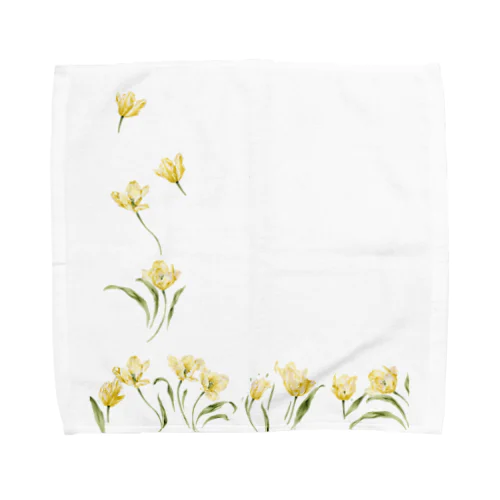 花@Yellow Tulips Towel Handkerchief